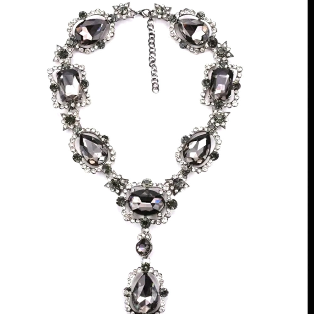 Bridal Statement Necklace Grey